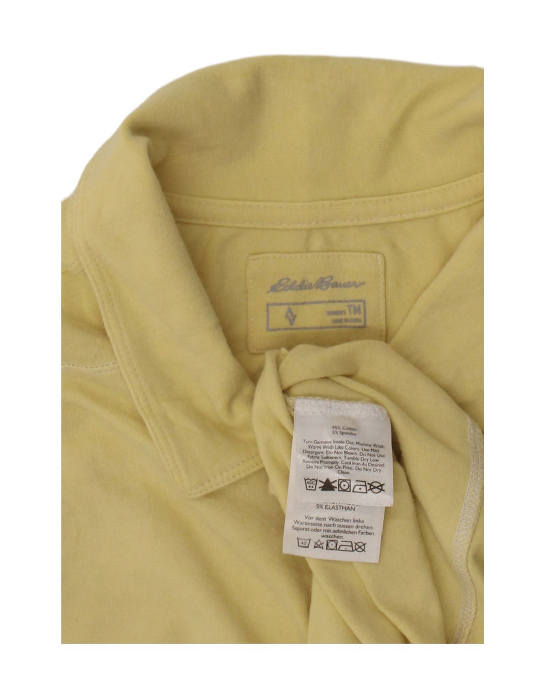 Eddie Bauer Polo alto para mujer UK 12 Algodón amarillo mediano