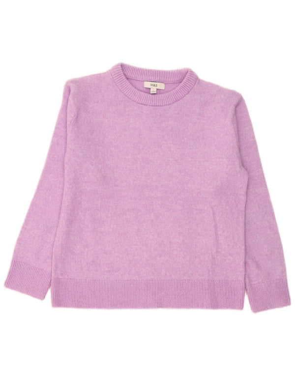 Marks & Spencer Jersey con Cuello Barco para Mujer UK 10 Small Púrpura