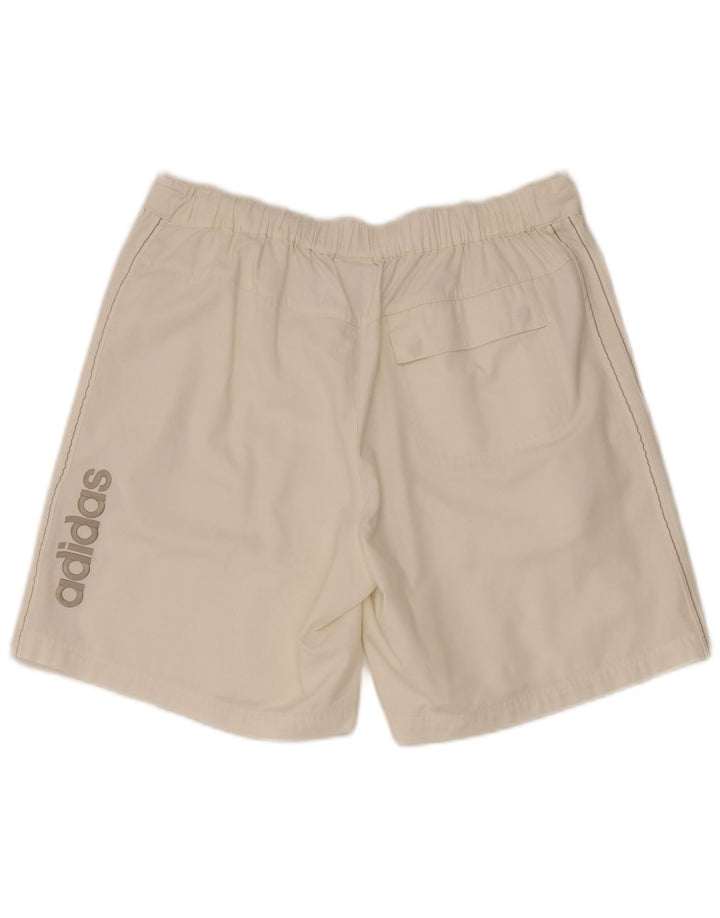 Adidas Mujer Graphic Cargo Shorts Medio W34 Poliéster Blanco Roto