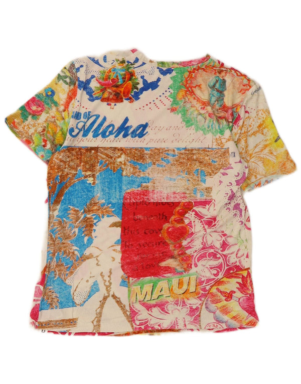 Desigual Camiseta gráfica de manga corta para mujer Top UK 12 Medium Multicolor