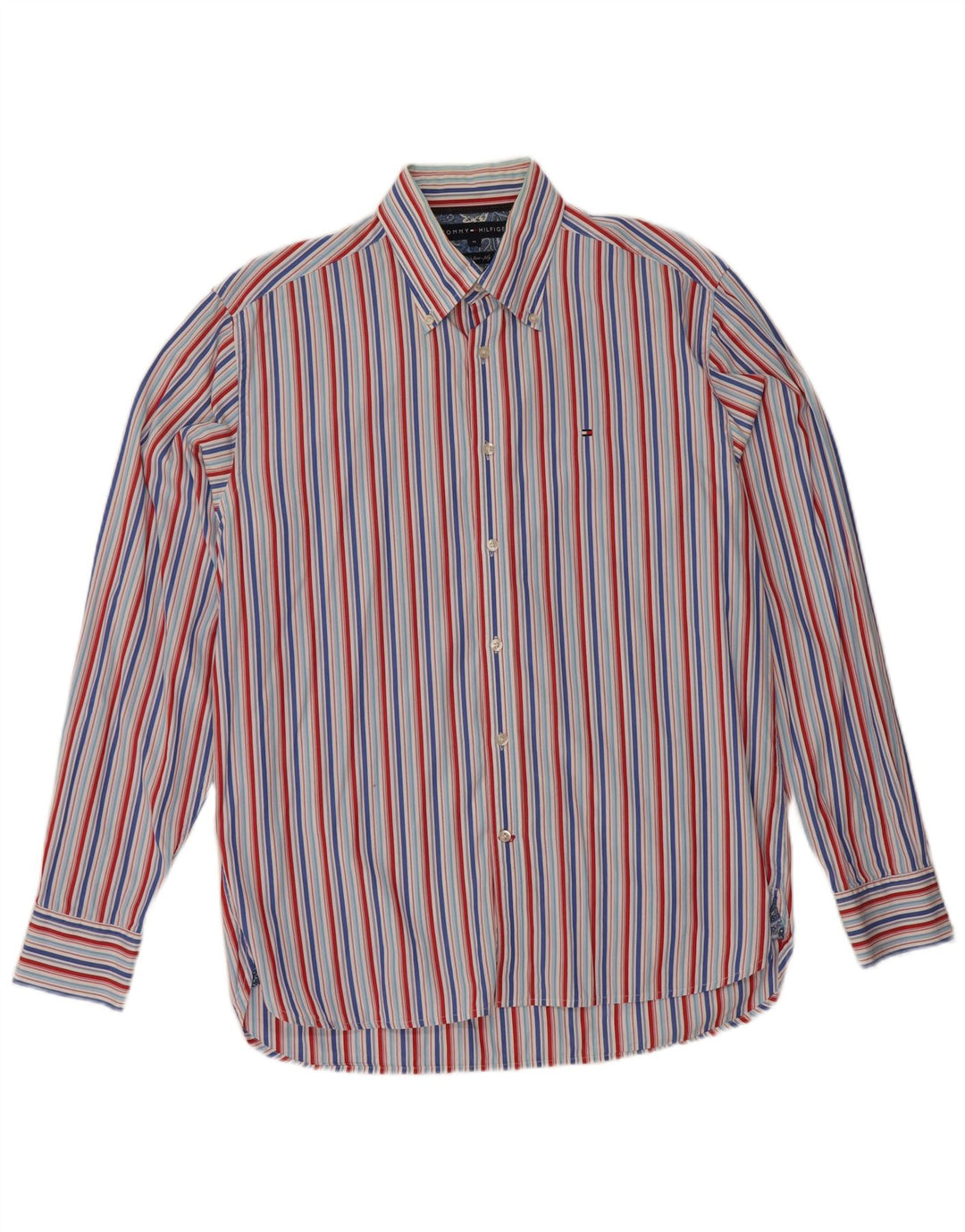 Camisa TOMMY HILFIGER Hombre Algodón Rayas Azul Medio