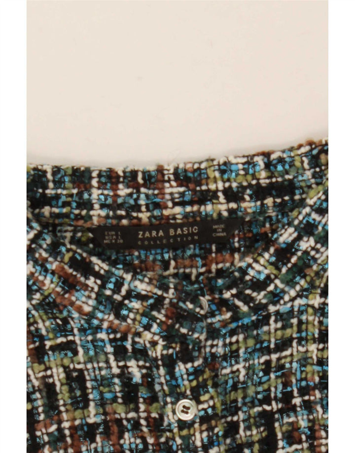 Zara Camisa Mujer UK 40 Grande Rayas Multicolor
