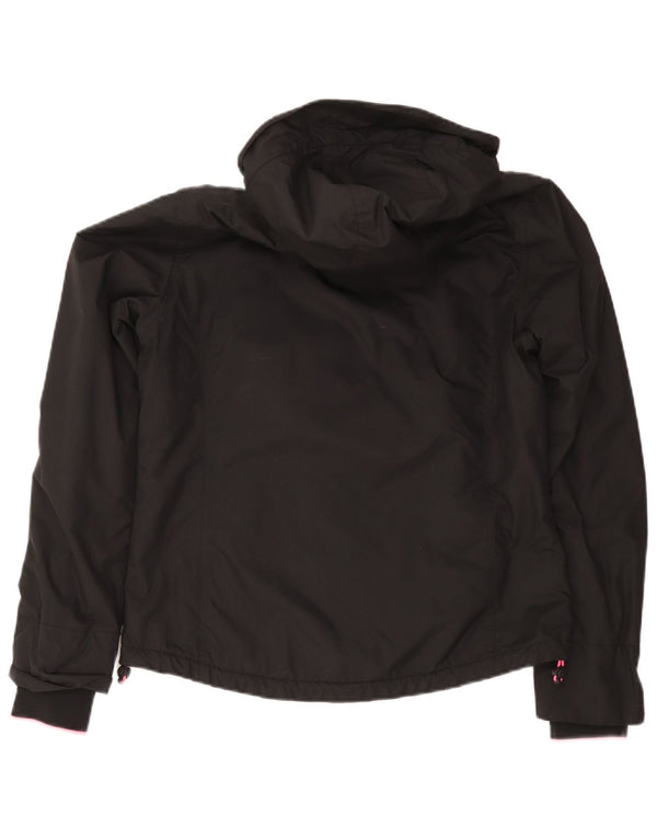 Superdry Chaqueta cortavientos con capucha Windcheater para mujer, talla 44, color negro