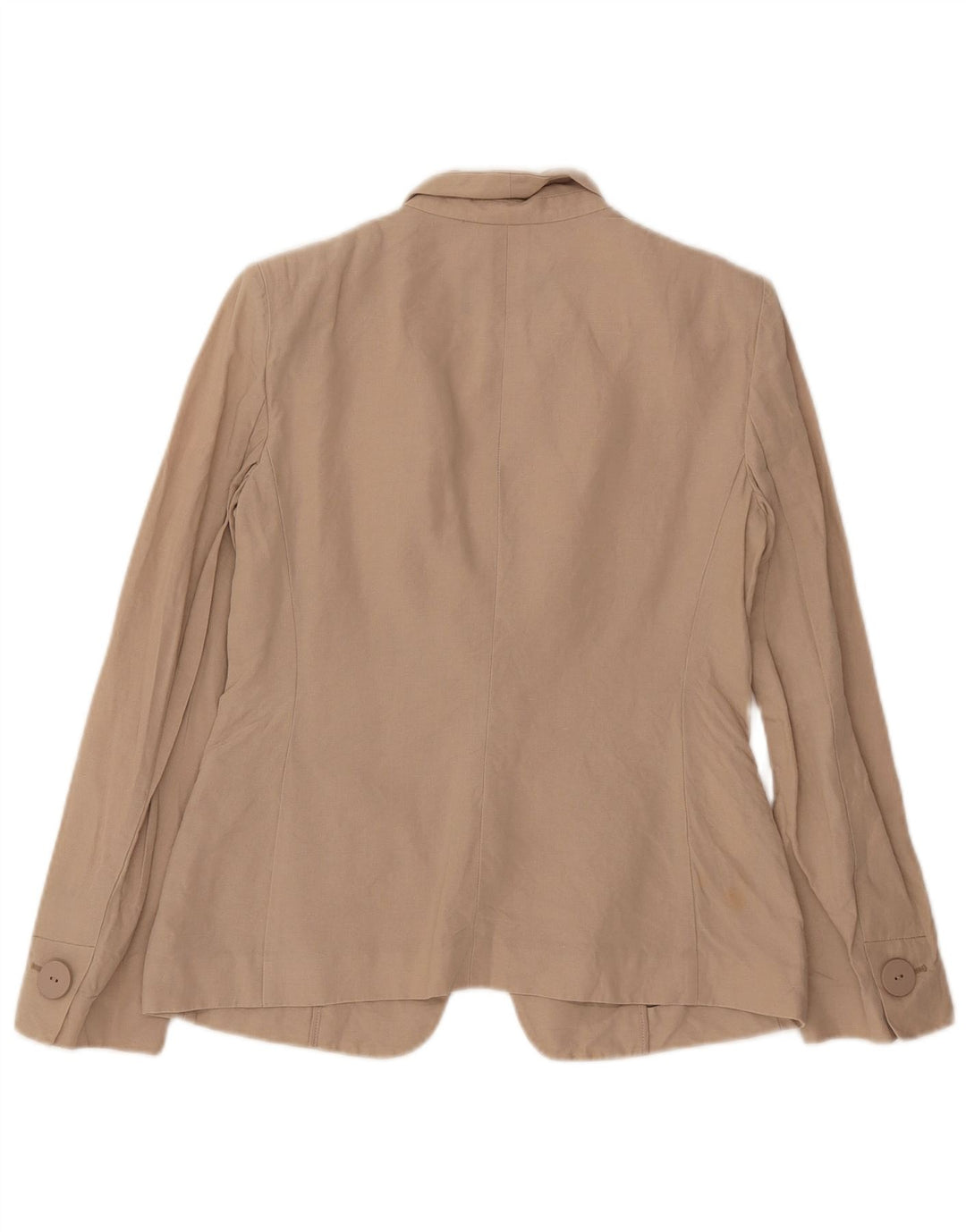 Armani Chaqueta Blazer de 1 Botón para Mujer UK 10 Small Beige Cotton