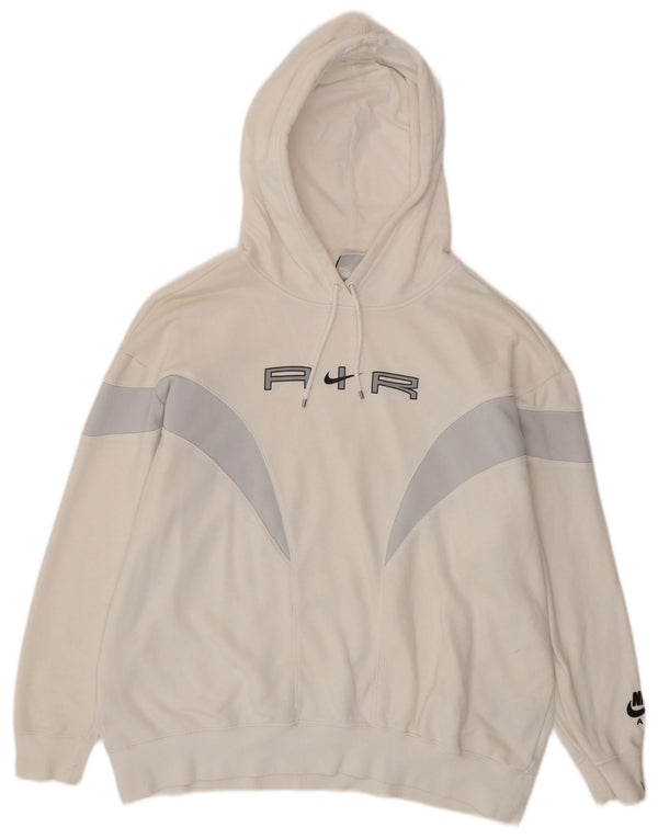 NIKE Jersey con capucha extragrande Air para mujer UK 40 Medium Off White Colourblock