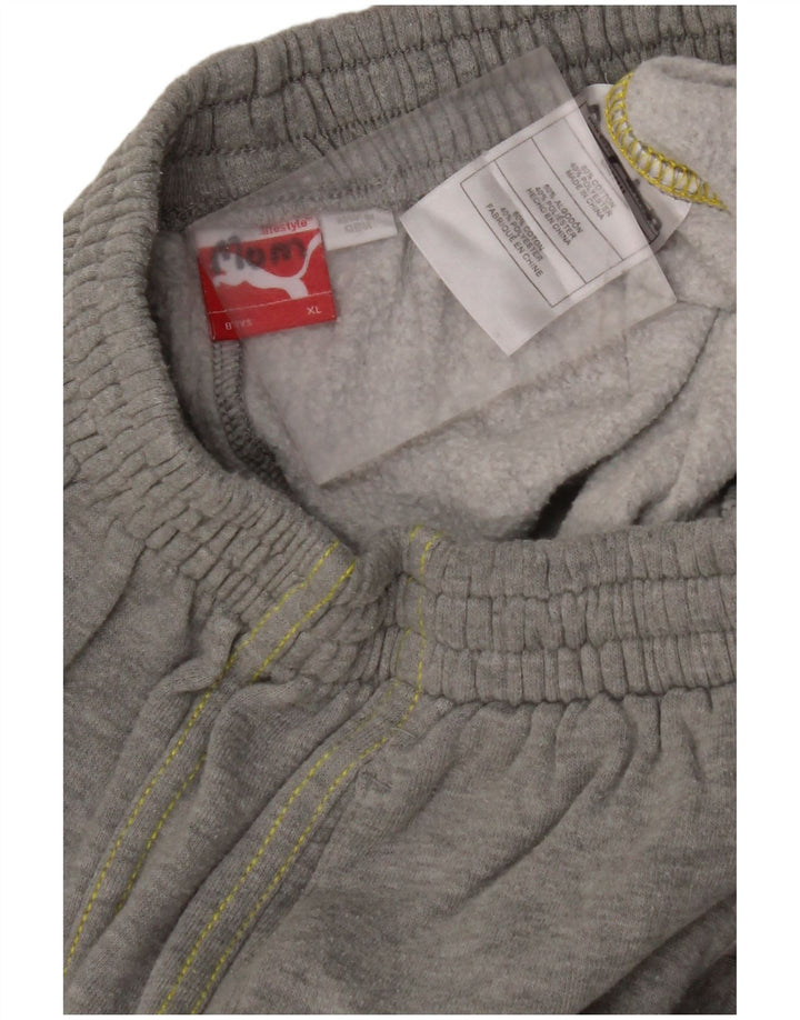 PUMA Pantalones de chándal con estampado gráfico para niños 13-14 años Algodón gris