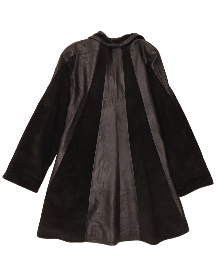 Adarcrea Abrigo de cuero para mujer EU 48 2XL Cuero color block negro