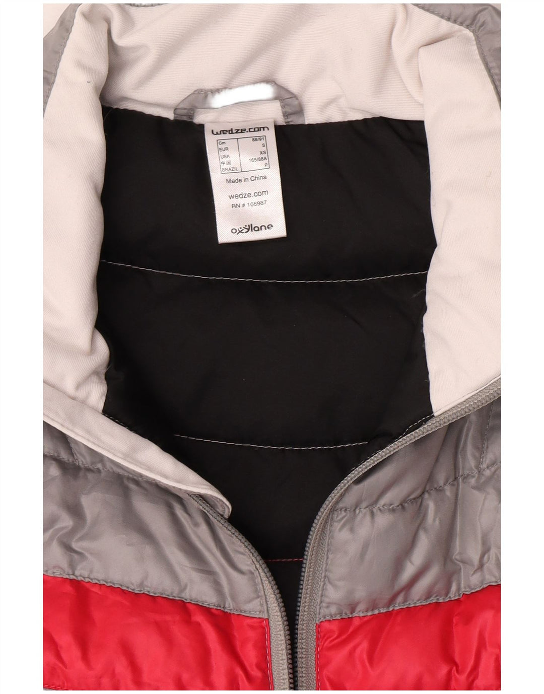 Wedze Chaqueta acolchada para mujer UK 40 Small Gris Colorblock Poliéster