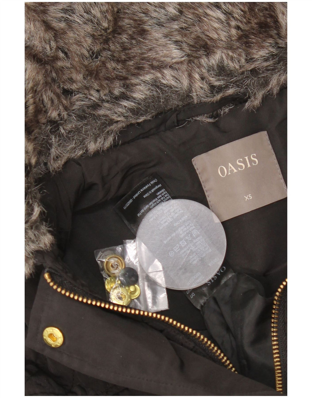 OASIS Chaqueta acolchada para mujer UK 6 XS Poliéster negro