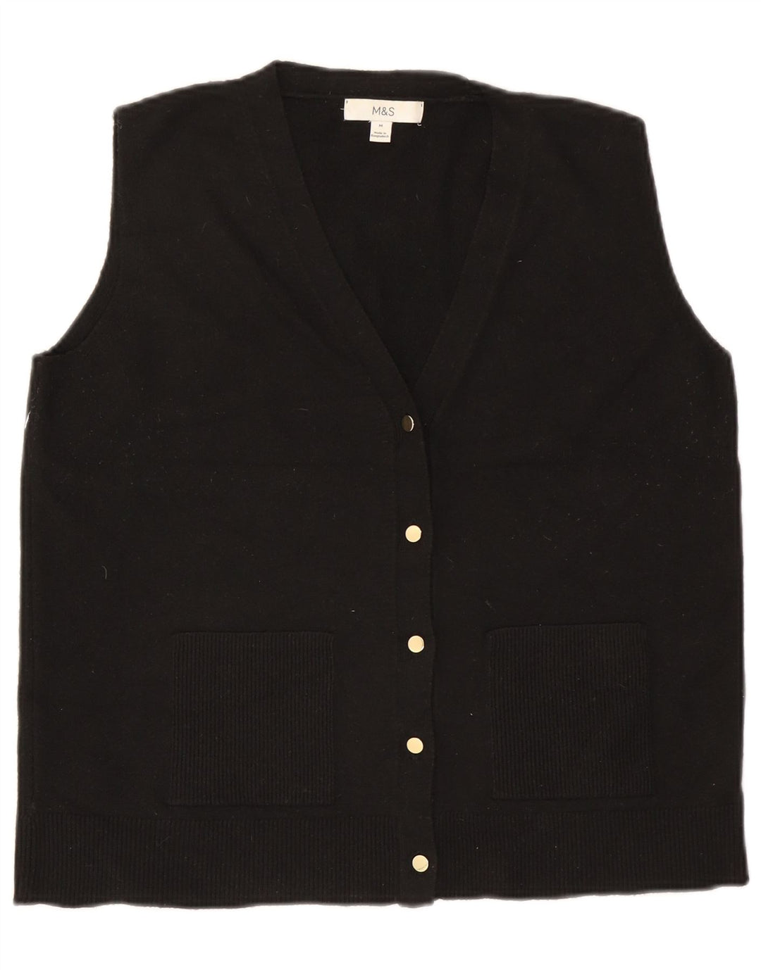 Marks & Spencer - Cárdigan sin mangas para mujer, talla 40, talla M, color negro