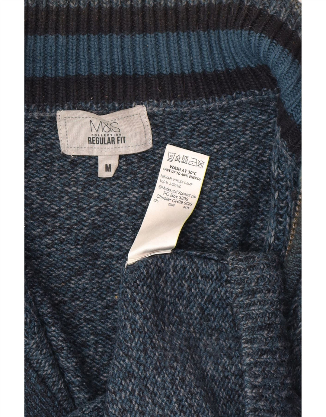 Marks & Spencer Suéter tipo cárdigan de ajuste regular para hombre Acrílico azul medio