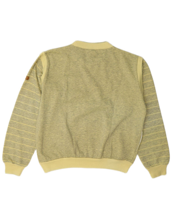 Vintage hombres sudadera jumper grande amarillo rayas