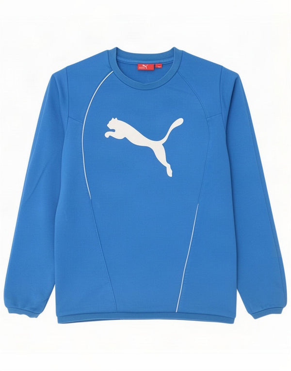 Puma Boys Graphic Sudadera Jumper 13-14 años Azul Algodón