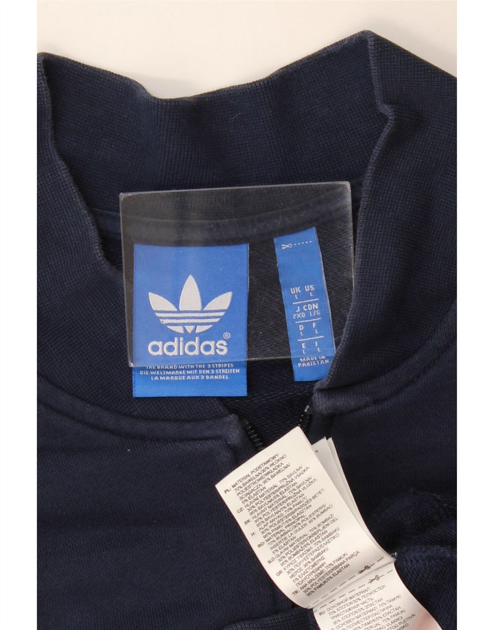 Adidas Mens Graphic Chándal Top Chaqueta Grande Azul Marino Algodón