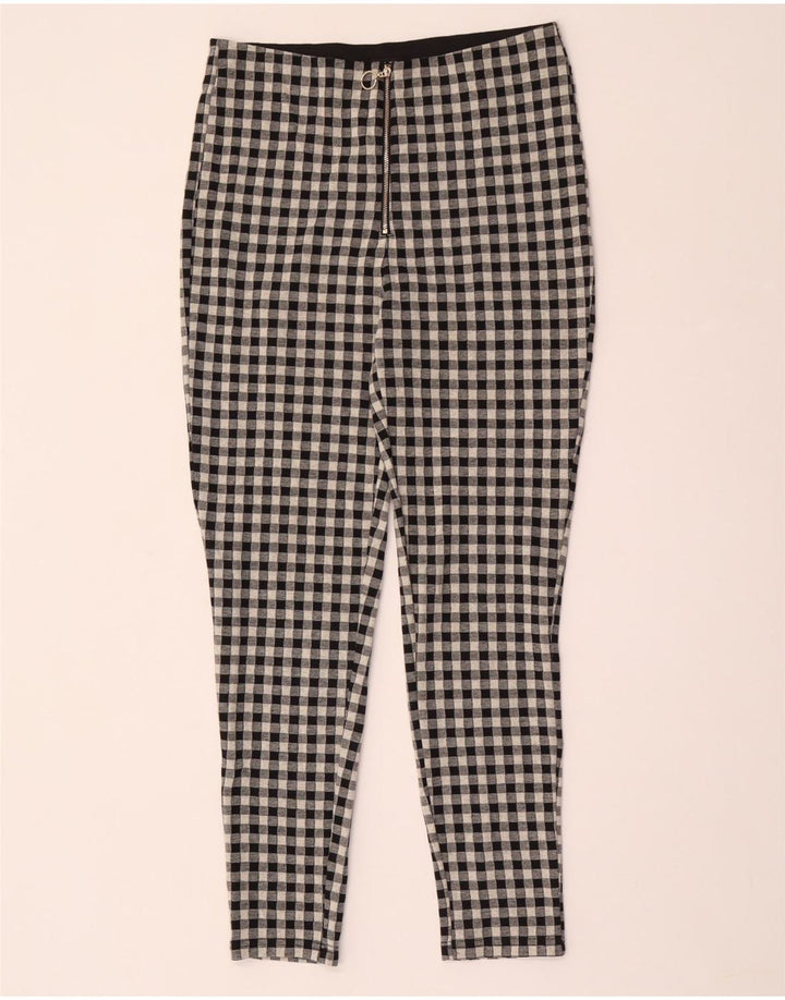 Zara Leggings Mujer Grande W30 L29 Poliéster Vichy Gris