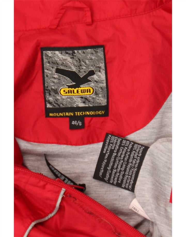 SALEWA Chaqueta cortavientos con capucha para hombre IT 46 Small Red Polyamide