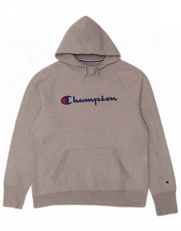 Champion Sudadera Con Capucha Gráfica Para Hombre Jersey Grande Gris Moteado