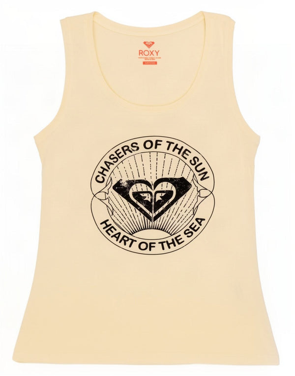 Roxy Top Gráfico Sin Mangas para Mujer UK 10 Small Off White