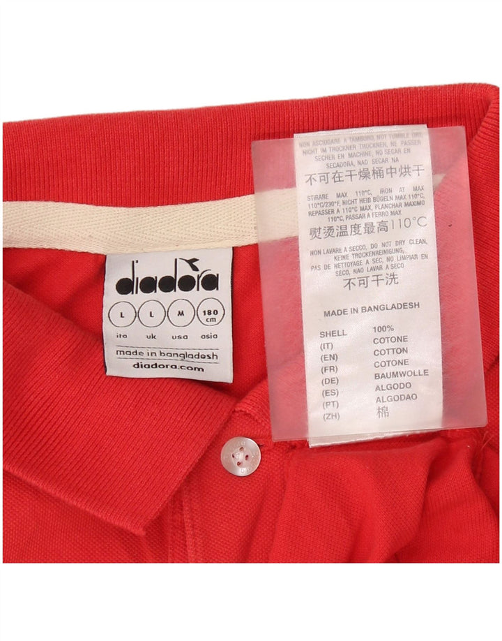 Diadora Polo Hombre Grande Rojo Algodón
