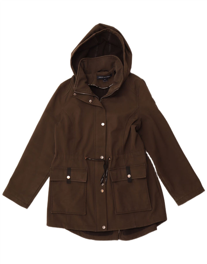 FRENCH CONNECTION Chaqueta parka con capucha para mujer UK 40 Poliéster caqui medio