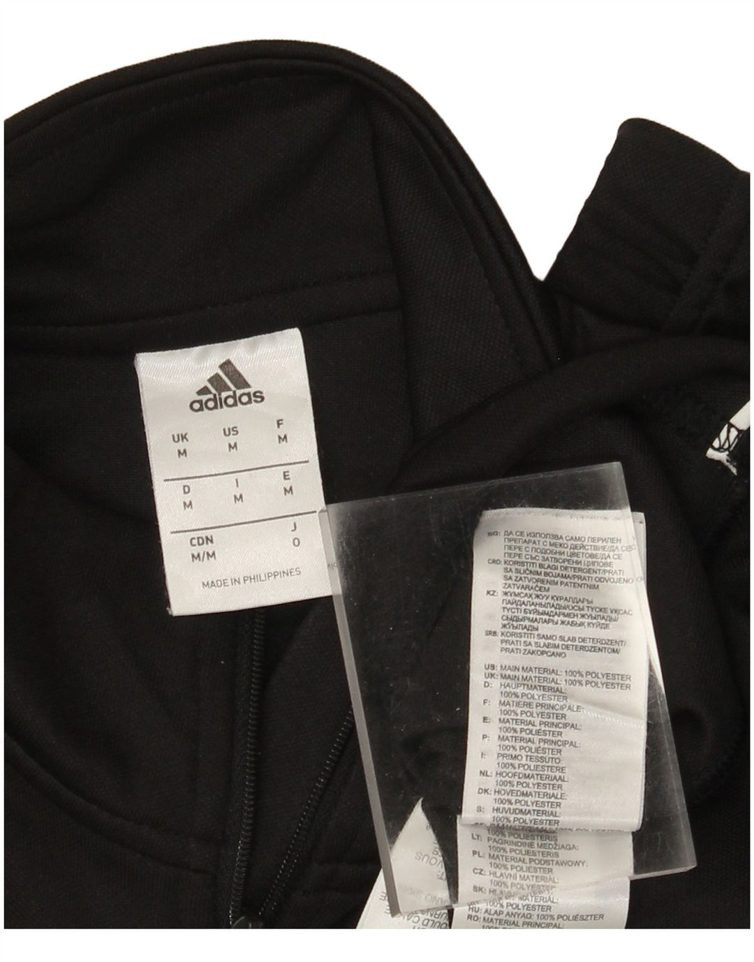 Adidas Mens Climalite Zip Neck Sudadera Jumper Medium Negro Poliéster