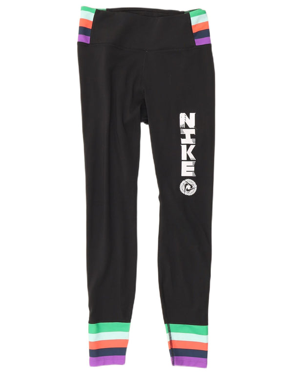 Nike Leggings gráficos para mujer UK 6 XS Negro Colorblock Poliéster