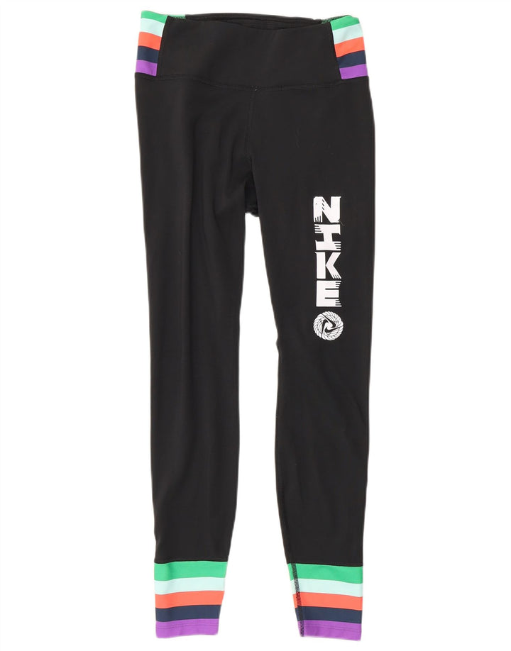 Nike Leggings gráficos para mujer UK 6 XS Negro Colorblock Poliéster