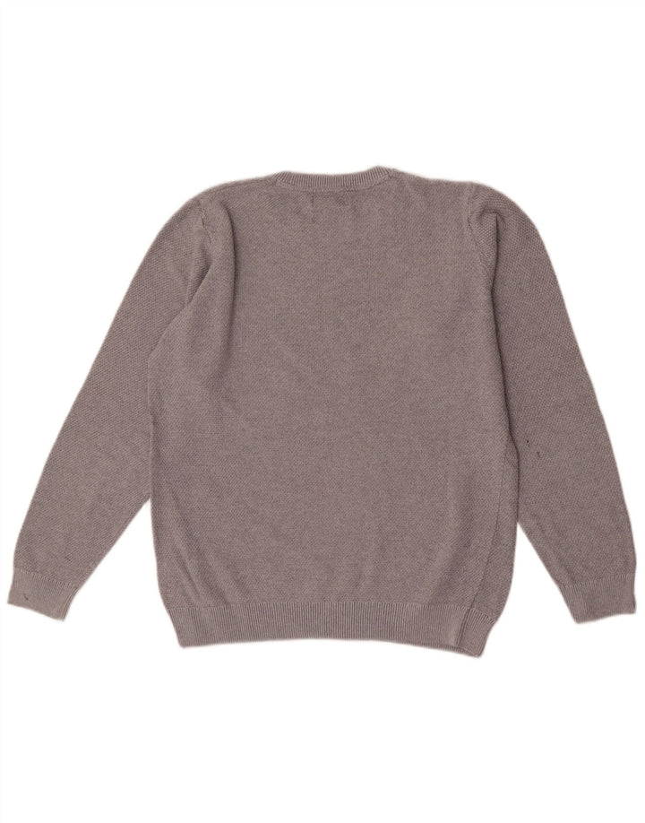 Marks & Spencer - Jersey de cuello redondo para hombre, talla pequeña, algodón gris