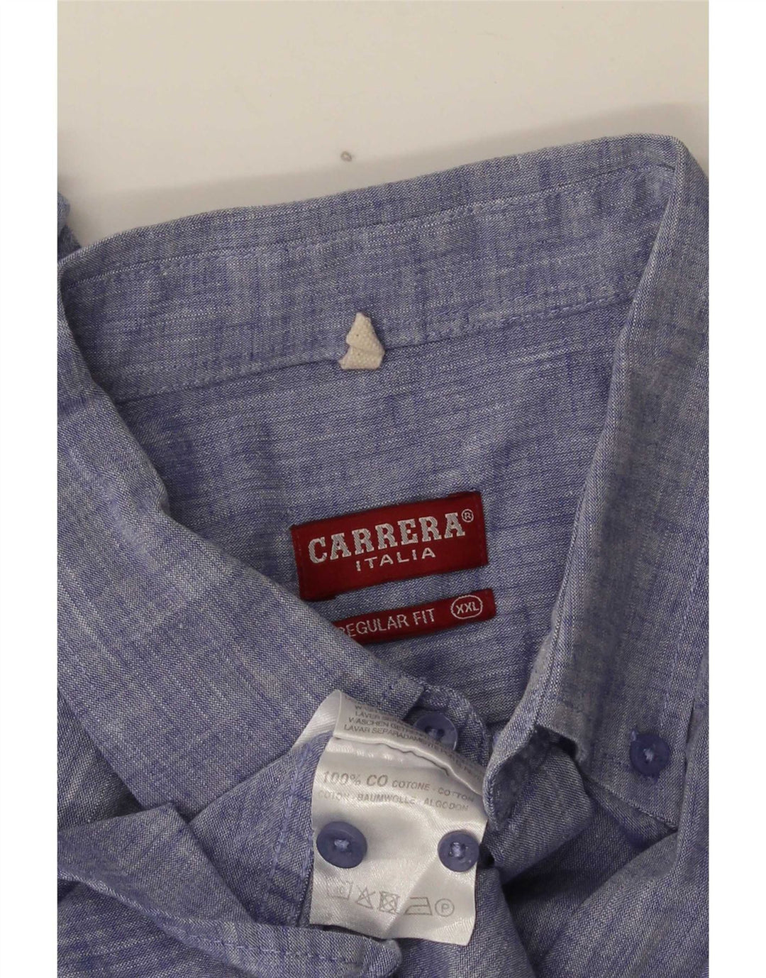 Carrera Camisa de manga corta para hombre de ajuste regular 2XL Algodón azul