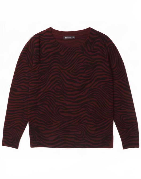 Marks & Spencer - Jersey de cuello redondo para mujer, talla 40, talla M, color burdeos