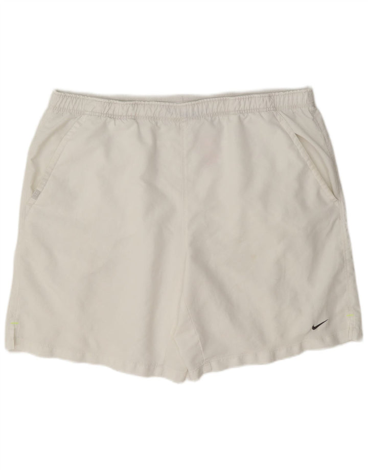 Nike Pantalones cortos deportivos para hombre XL Blanco Poliéster