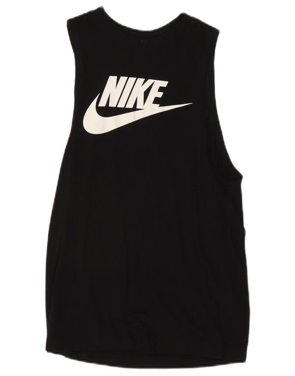Nike Womens Graphic Vest Top UK 6 XS Black Cotton