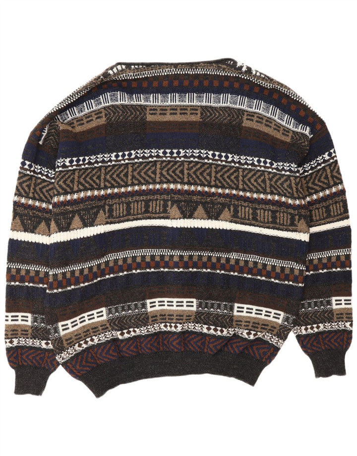 ALLISON WINGATE Suéter tipo cárdigan para hombre IT 56 2XL Multicolor Fair Isle
