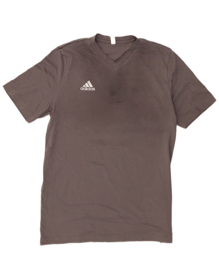 Adidas - Camiseta para hombre, talla grande, algodón gris
