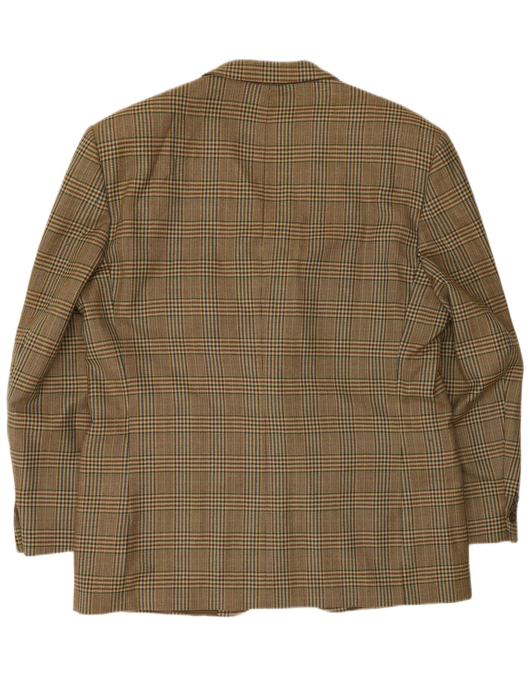 Vintage hombres 2 botones Blazer chaqueta Reino Unido 40 grande beige Houndstooth