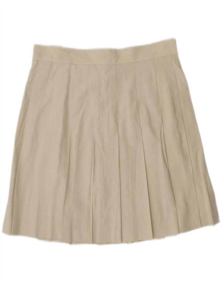 SISLEY Womens Pleated Skirt W30 Medium  Beige Viscose Vintage Sisley and Second-Hand Sisley from Messina Hembry 