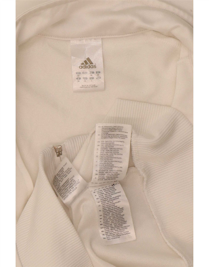 Adidas - Chaqueta de chándal para mujer, talla 12, poliéster blanco mediano
