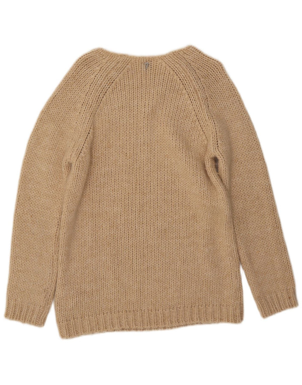 Dondup Suéter con Cuello Barco para Mujer UK 10 Small Beige Lana Merino