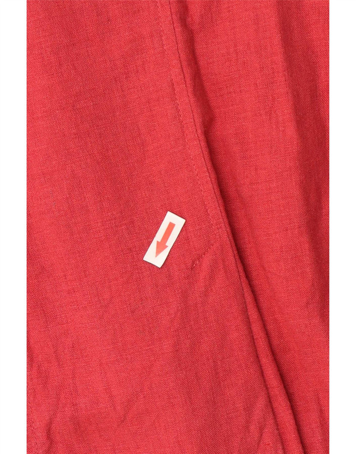 Marks & Spencer Chaqueta Blazer de 3 Botones para Mujer UK 46 Grande Lino Rojo