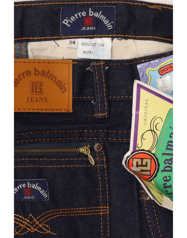 Pierre Balmain Vaqueros rectos para hombre W34 L34 Algodón azul marino