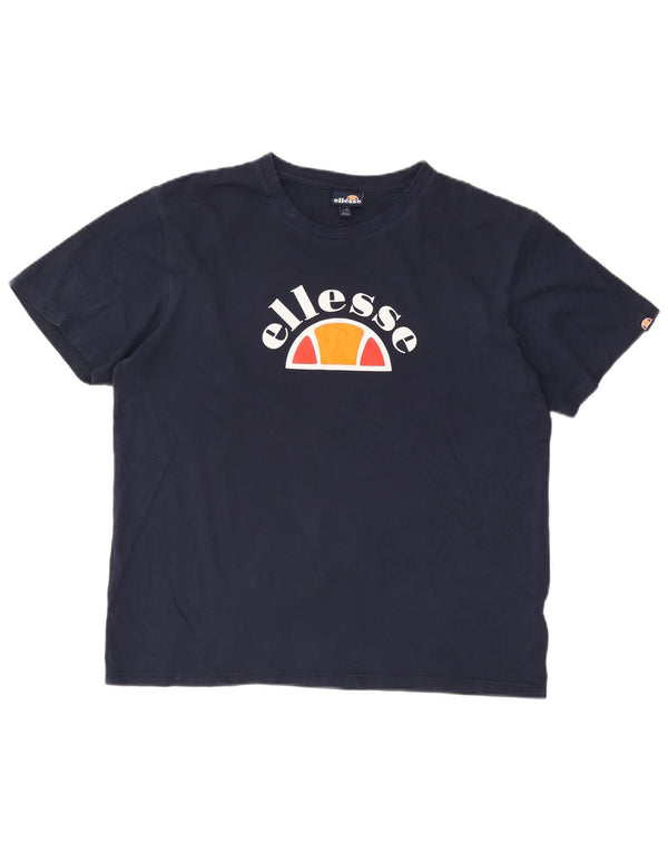 ELLESSE Camiseta gráfica para hombre Top XL Azul marino Algodón