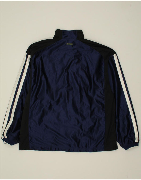 ADIDAS Mens Tracksuit Top Jacket Large Navy Blue Colourblock Polyester