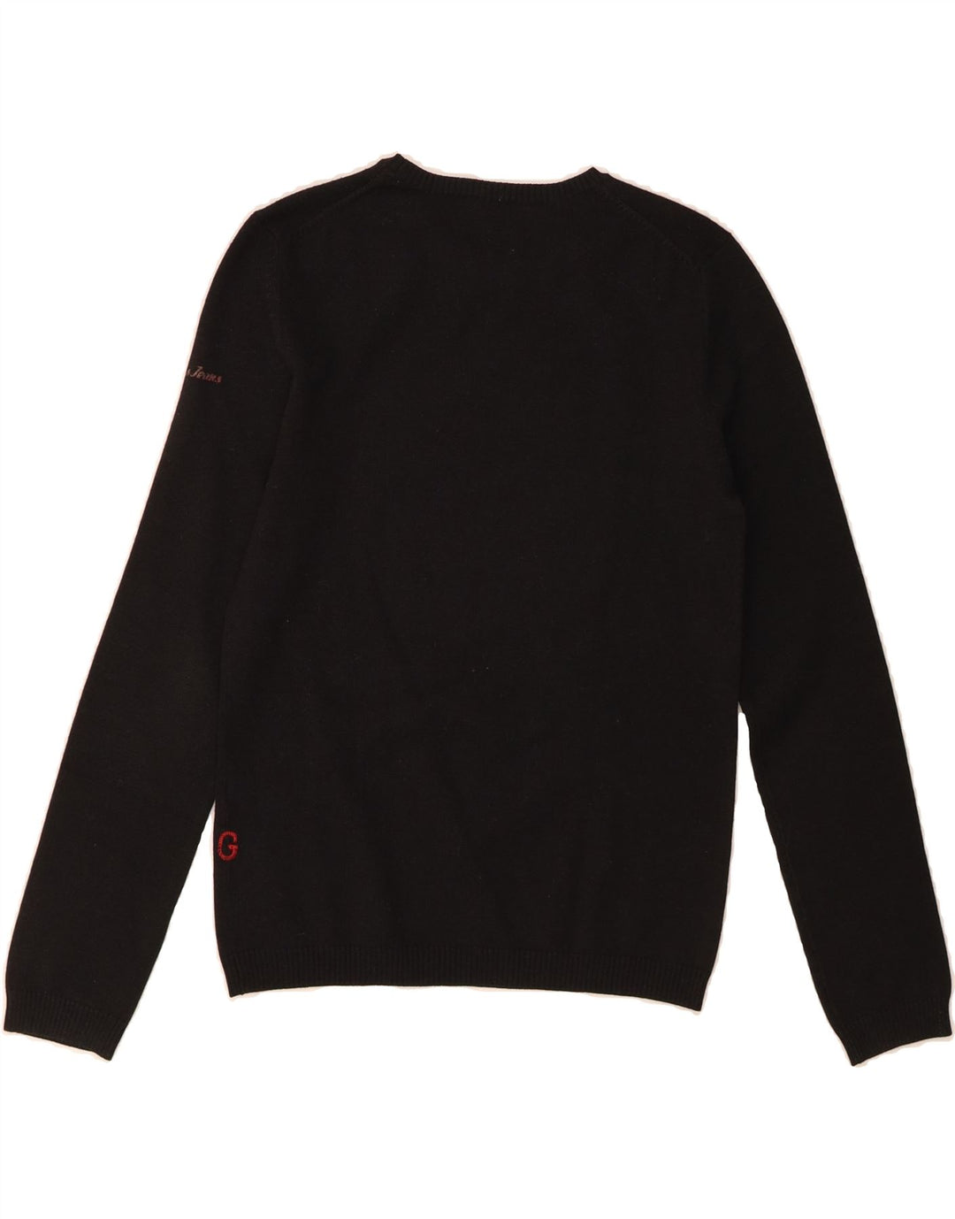 GUESS Womens Crew Neck Jumper Sweater UK 10 Small Black Wool Vintage Guess and Second-Hand Guess from Messina Hembry 