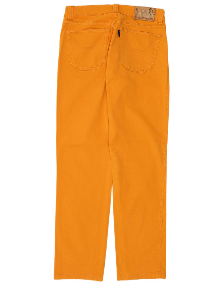 Jeckerson Vaqueros rectos para hombre W33 L30 Algodón naranja