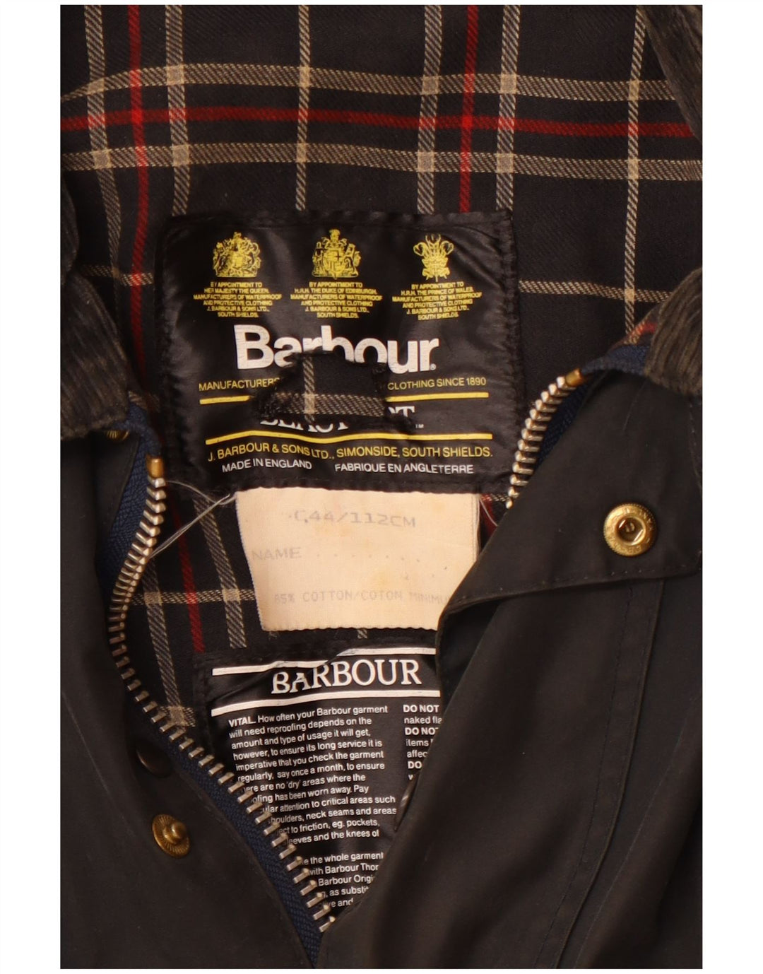 Barbour Chaqueta de algodón encerado Beaufort para hombre Reino Unido 44 Grande Algodón negro