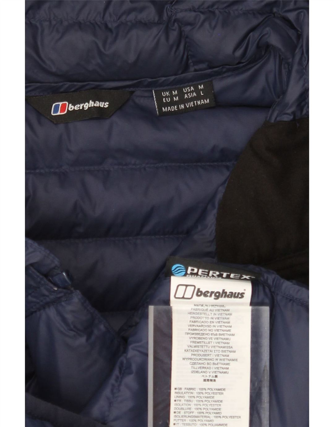BERGHAUS Chaqueta acolchada con capucha para hombre UK 38 Medium Azul marino