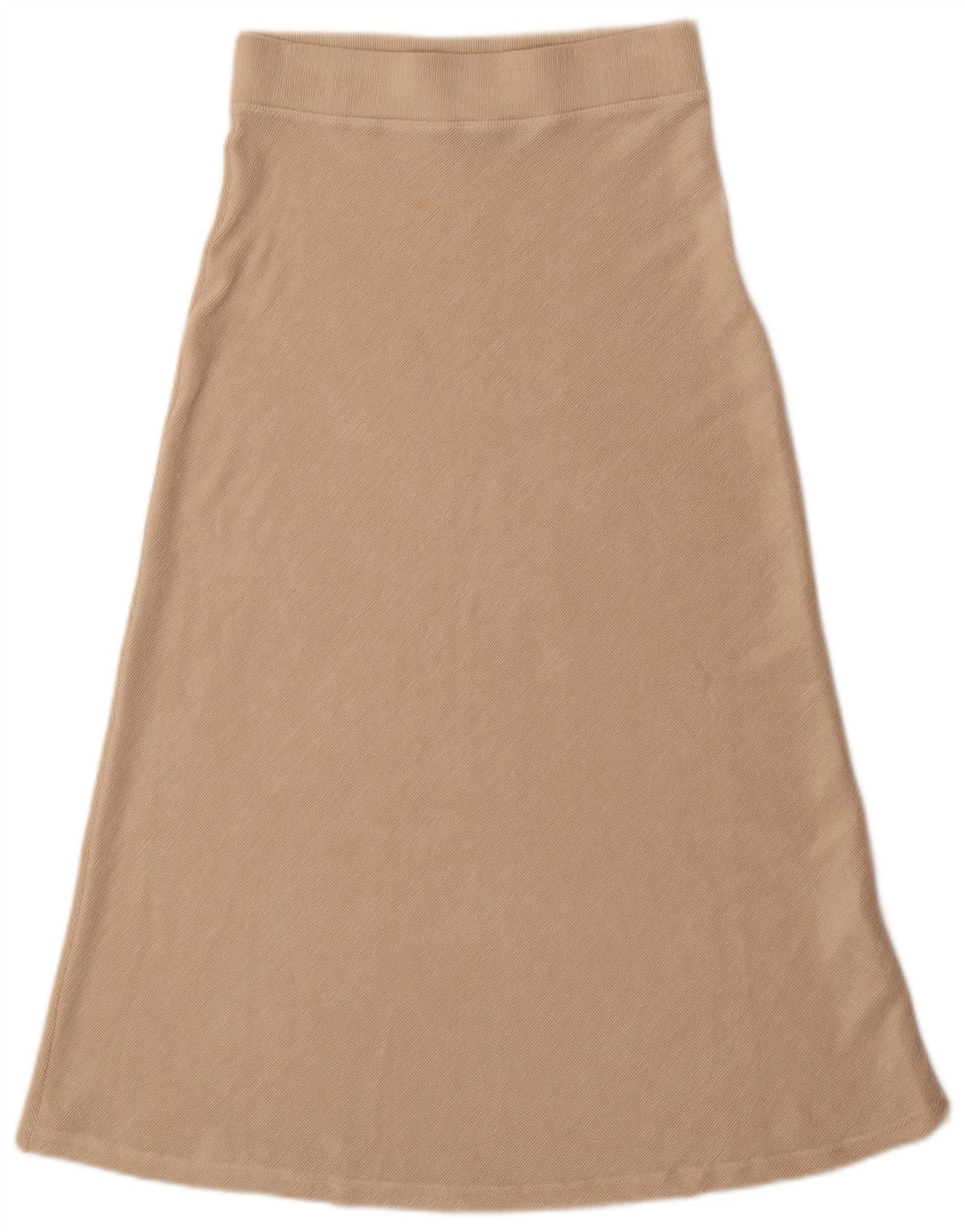 Zara Mujer Falda Acampanada De Cintura Alta Mediana W28 Poliéster Beige