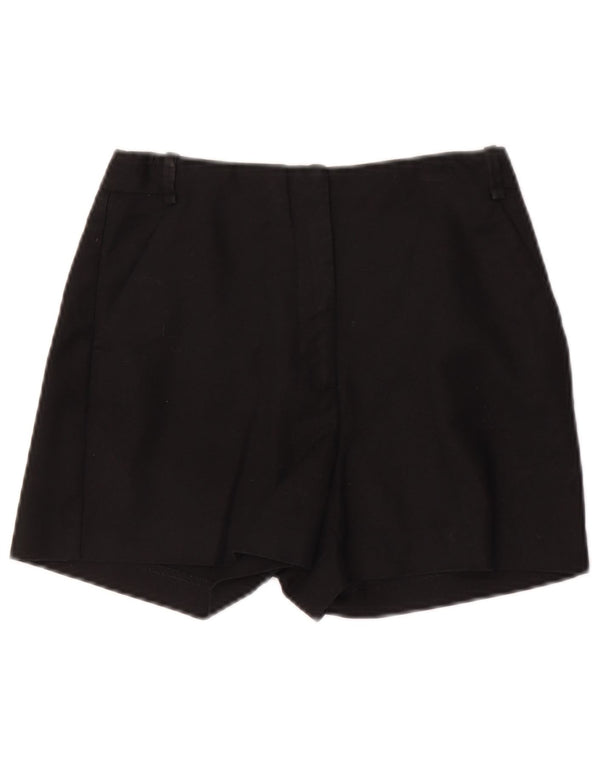 Zara Mujer Shorts Chinos De Cintura Alta XS W24 Negro Algodón