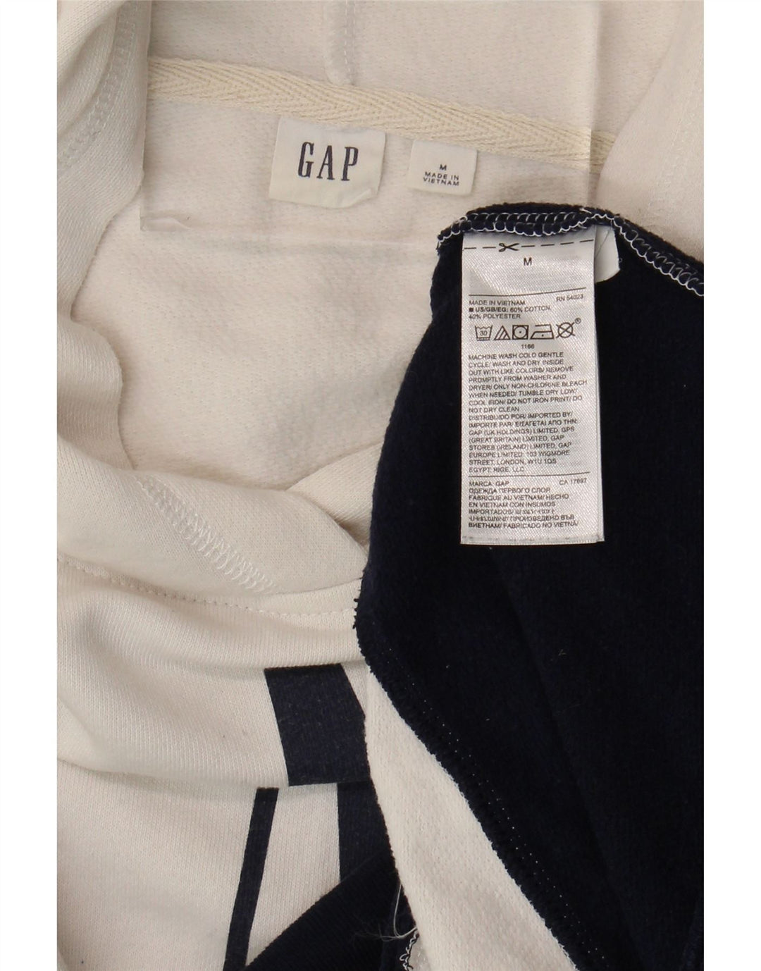 Gap Jersey con capucha extragrande y gráfico para mujer UK 44 Medium White Colourblock