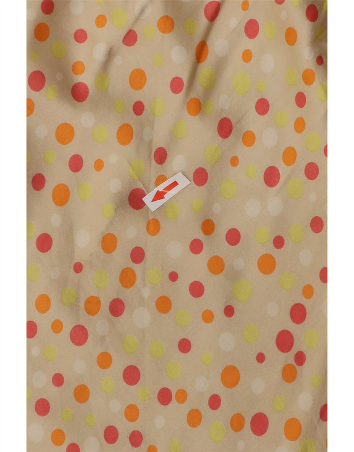 VINTAGE Maxi Falda Mujer W26 Pequeño Lunares Beige